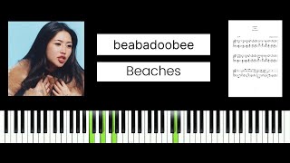 beabadoobee  Beaches BEST PIANO TUTORIAL amp COVER [upl. by Sochor]