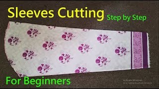 Bazo Ki Cutting Sleeves cuttingHow To Cut Perfect SleeveSimple Method For Beginnersstep by step [upl. by Halyahs463]