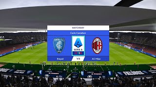 Empoli vs AC Milan  Stadio Carlo Castellani  202324 Serie A  PES 2021 [upl. by Ahsinan]