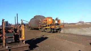 Locomotive hot metal wagons tipping Arrium Whyalla treadwells [upl. by Lap]