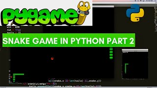 Snake Game in python pygame tutorial for beginners Tail logic Part 2 [upl. by Lilahk]