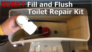 How to Install Korky Fill Valve and Flush Toilet Repair Kit QuietFILL [upl. by Lupita513]