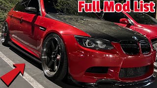 Whats Done To My E90 M3 Full MOD List [upl. by Andri226]