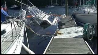 FALMOUTH MA Sport fishing boat sinks in Woods Hole [upl. by Gottwald]