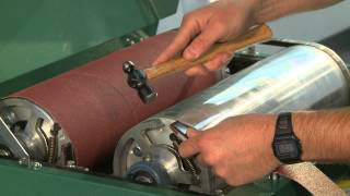 How To Install Sandpaper on the G1066R or G1079R Drum Sanders [upl. by Akenit]