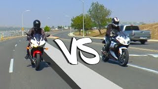 2016 Yamaha R3 VS Ninja 300  REVIEWDYNO [upl. by Uuge]