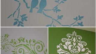 Stencils wall painting in my home  Stencils wall painting in tamil Wall painting stencils designs [upl. by Backler]