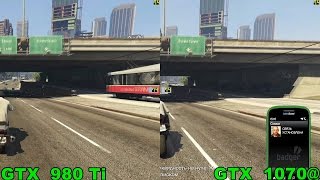 GTX 1070 vs 980 Ti in GTA5 OC [upl. by Sellma]