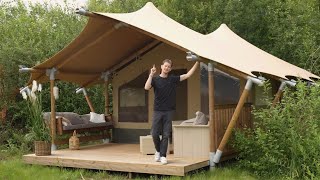 New Safari Tent Compact with Stretch Roof – Luxury Glamping for Your Campsite [upl. by Farlay]