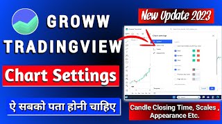 Groww Tradingview Settings Full Details 2023  Tradingview Chart Settings  Candle Closing Time [upl. by Kyre]