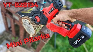 MINI Pilarka YATO YT828134  Bezszczotkowa Automatyczne Smarowanie Łańcucha  TEST [upl. by Shelba17]