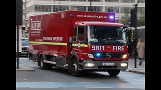 RARE London Fire Brigade  Operational Support Unit F21A LFB Stratford responding [upl. by Molini]