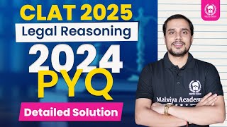 CLAT 2024 PYQ Detailed Solution  CLAT 2025 Legal Reasoning  Shiw Mohan Sir [upl. by Aserat851]