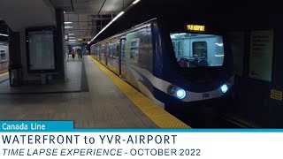 🚇 TransLink SkyTrain  Time Lapse Experience  Canada Line  Waterfront to YVRAirport [upl. by Brubaker]