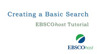 EBSCOhost Basic Search  Tutorial [upl. by Simona727]