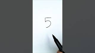 Drawing with number 5  number drawing  bird drawing  drawing drawingideas  evas art [upl. by Wendel]