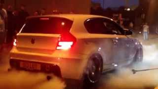 BMW 1 SERIES 120D BURNOUT LAUNCH NITROUS Akrapovic Exhaust  640D Engine  Modified [upl. by Enrika]