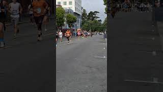 San Francisco Marathon  runners exiting Golden Gate Park onto Haight Street July 28 2024 [upl. by Elwyn816]