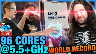 World Record Overclocking Threadripper 7995WX 96Core CPU ft AMD XOC Team Live Archive [upl. by Heywood]