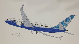 Drawing a Boeing 737 MAX [upl. by Cacilie]