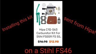 Stihl FS46 carb replacement from Hipa FS38 FS45 FS55 hipaparts hipafixeasy [upl. by Amelita]