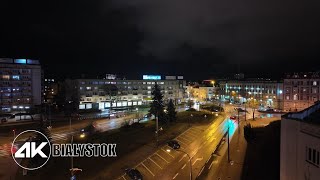 Nocny Białystok Night City Walking Tour 4k 60fps [upl. by Nonahs]