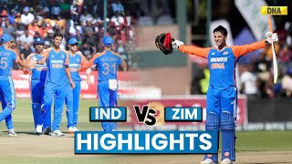 India Vs Zimbabwe Highlights 2nd T20 Abhishek Sharma Scores Hundred IND Beat ZIM By 100 Runs [upl. by Aztilem]