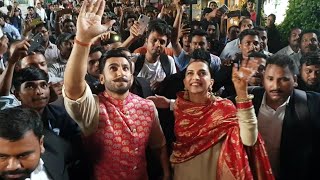 Deepika Padukone and Ranveer Singh GRAND Welcome After Marriage  Mumbai Airport [upl. by Constance]