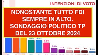 NONOSTANTE TUTTO FDI SEMPRE IN ALTO SONDAGGIO POLITICO TP DEL 23 OTTOBRE 2024 [upl. by Nylessoj]