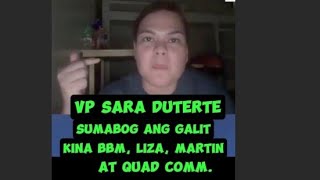 VP Sara Z Duterte Sumabog Ang Galit Kina BBM Liza Martin at Quad Comm [upl. by Saimerej]