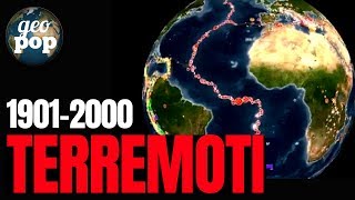 ▶️ Terremoti sulla Terra animazione dal 1901 al 2000 GeologiaPOP [upl. by Eehc]