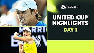 De Minaur vs Norrie Haddad Maia Tomljanovic Boulter Play  United Cup 2024 Day 1 Highlights [upl. by Grindlay]