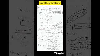 Unit of Rate constants chemical kinetics physicalchemistry chemistry ytshorts shorts csirnet [upl. by Anihtyc]