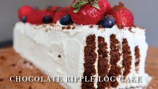 CLASSIC chocolate RIPPLE LOG CAKE [upl. by Yenitsed]