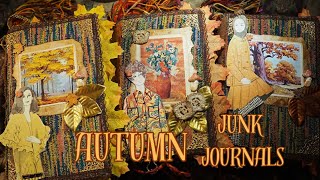 Autumn Girls junk journals Colorful Fall Flip Through [upl. by Kolosick]