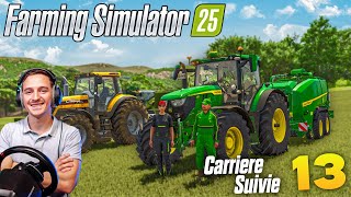 CHANTIER DE PRESSAGE À 3  FARMING SIMULATOR 25  Carrière Suivie 13 [upl. by Leena]