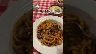 I tried tagliatelle al ragu at a restaurant and grocery store in Italy [upl. by Esorbma]