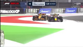 FORMULA 1 MEXICO GRAND PRIX MAX VERSTAPPEN VS LANDO NORRIS INCIDENT [upl. by Leidag]