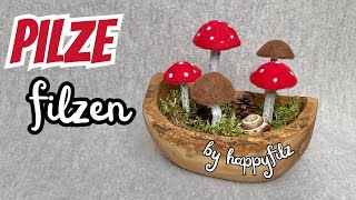 Pilze filzen  Filzen für Anfänger  Filzanleitung Fliegenpilz  Nassfilzen [upl. by Bahe211]