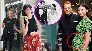 Caitriona is having a baby girl Star shows off her baby bump as she and Heughan discuss wedding [upl. by Yllut]