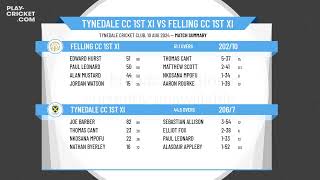 Tynedale CC 1st XI v Felling CC 1st XI [upl. by Leseil]