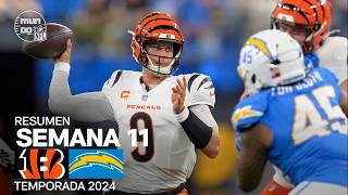 Cincinnati Bengals vs Los Angeles Chargers  Resumen en español  Semana 11  NFL Highlights 2024 [upl. by Nerwal691]