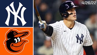 New York Yankees Vs Baltimore Orioles  Game Highlights  42622 [upl. by Tnilc]