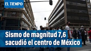 Fuerte sismo en México de magnitud 76 en el aniversario de los terremotos  El Tiempo [upl. by Yblocaj152]