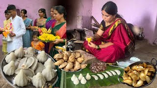 My Village Ganesha Festival CelebrationGanesha Chaturthi Festival RecipeFamily Traditional Life [upl. by Airdnat]