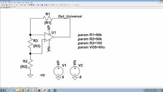 Simulate VOS iwth LTspice Universal OPAMP [upl. by Festus]