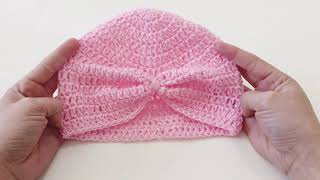 GORRO TURBANTE TEJIDO A CROCHET PARA BEBE [upl. by Cathy]