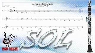 ►Escala de Sol mayor  Como tocar  posiciones en clarinete Bb  MGH Music™♭♬♪ [upl. by Ribaj995]