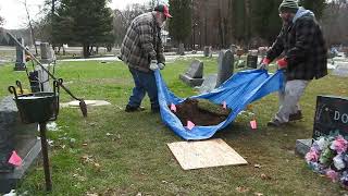 Cemetery Cremation Burial  digging the hole [upl. by Odom102]