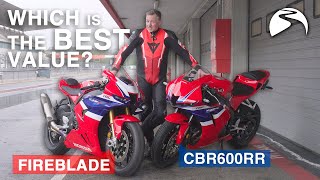 2024 Honda Fireblade vs CBR600RR Review  Is one worth twice as much [upl. by Llerdnad807]